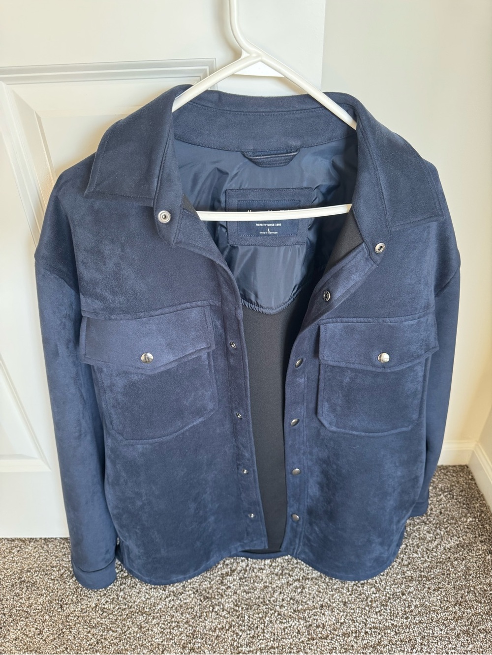Abercrombie & Fitch Navy Suede Shirt Jacket